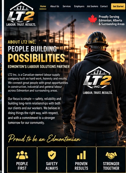 LT2 Inc. About Us page design