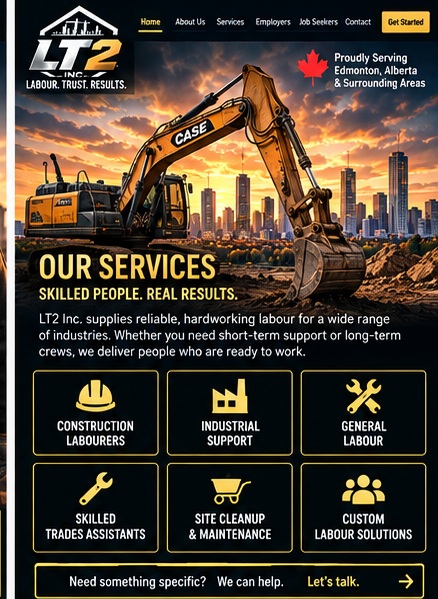 LT2 Inc. Services page design